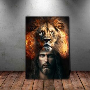 Lion of Judah God Jesus and Lion Canvas Poster Wall Art