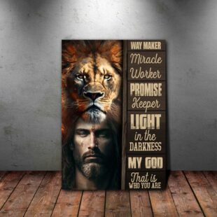 Lion of Judah Just Pray Vertical Canvas Poster Wall Art