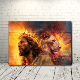 Majesty and Redemption Jesus Lion King Canvas Poster Wall Art