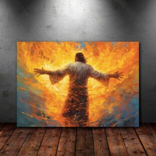 Messiah's Embrace Canvas Art, Spiritual Journey of Christian Prayers Canvas Poster Wall Art