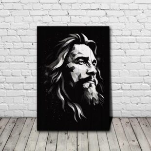 Monogram Portrait of Jesus Canvas Poster Wall Art