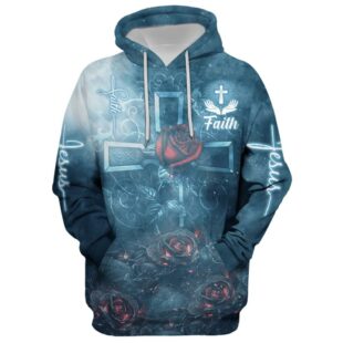 Rose Faith Hoodie - 3D Printed Hoodie - Christmas Gift