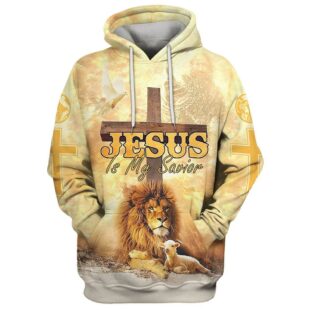 The Hand Of Jesus Lion And Lamb Hoodie Jesus Is My Savior Hoodies Jesus Hoodie - Christmas Gift