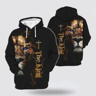 The King Lion Cross 3d Hoodies For Women Men - Christmas Gift