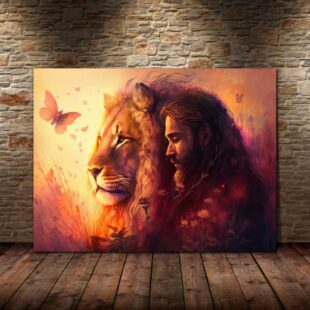 The Lion of Judah Jesus Christ Canvas Poster Wall Art