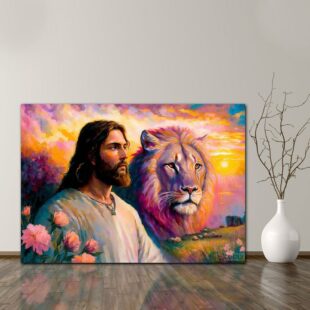 The Lion of Judah Jesus Christ Christian Canvas Poster Wall Art