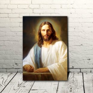 Vintage Front Portrait Of Jesus Canvas Poster Wall Art