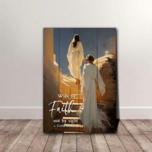 Walking with Jesus to Heaven Canvas Poster Wall Art