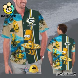 NFL Geen Bay Packers Special Bart Simpson Tropical Hawaiian Shirt Packers Aloha Shirt 1