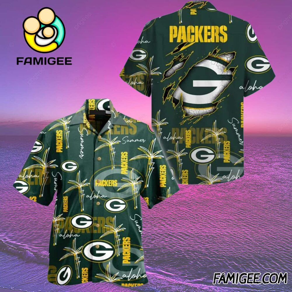 NFL Green Bay Packers Aloha Rip Hawaiian Shirt Packers Aloha Shirt 2