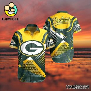 NFL Green Bay Packers Bold Geometric Hawaiian Shirt Packers Aloha Shirt 3