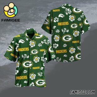 NFL Green Bay Packers Floral Breeze Hawaiian Shirt Packers Aloha Shirt 1