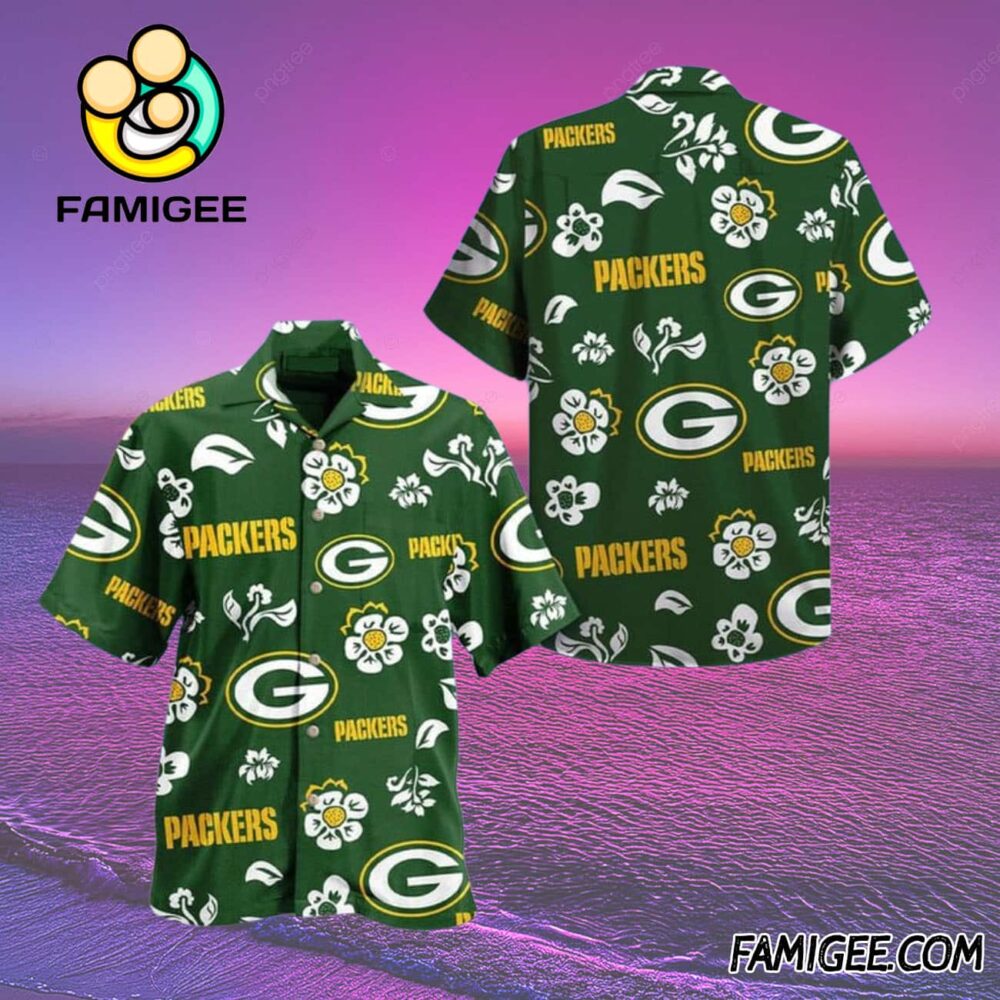 NFL Green Bay Packers Floral Breeze Hawaiian Shirt Packers Aloha Shirt 2