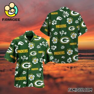 NFL Green Bay Packers Floral Breeze Hawaiian Shirt Packers Aloha Shirt 3