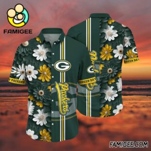 NFL Green Bay Packers Floral Victory Hawaiian Shirt Packers Aloha Shirt 3