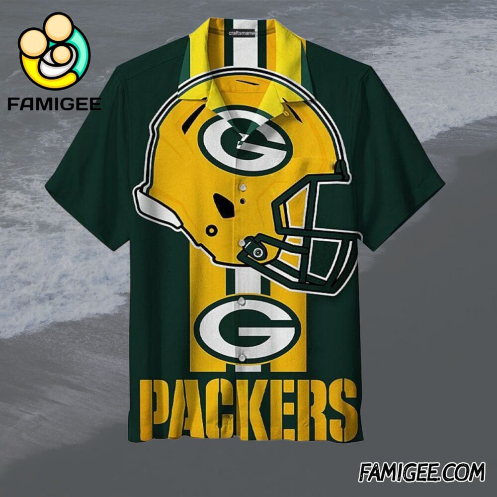 NFL Green Bay Packers Helmet Pride Hawaiian Shirt Packers Aloha Shirt 1