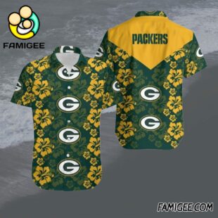 NFL Green Bay Packers Hibiscus Glory Hawaiian Shirt Packers Aloha Shirt 1