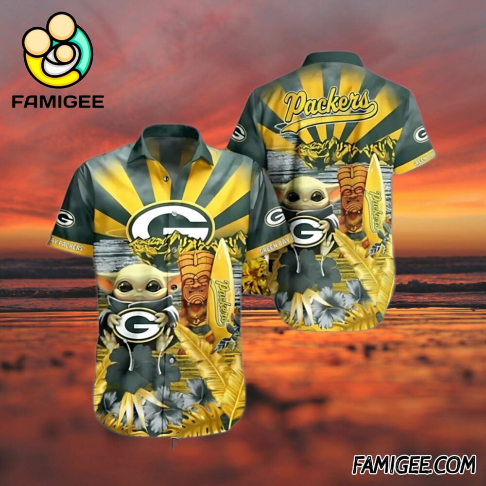 NFL Green Bay Packers Island Adventure Baby Hawaiian Shirt Packers Aloha Shirt 3