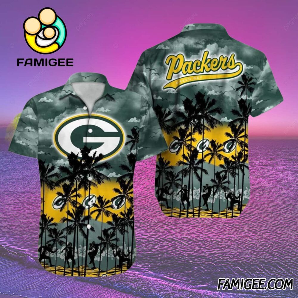 NFL Green Bay Packers Island Breeze Sunset Hawaiian Shirt Packers Aloha Shirt 2