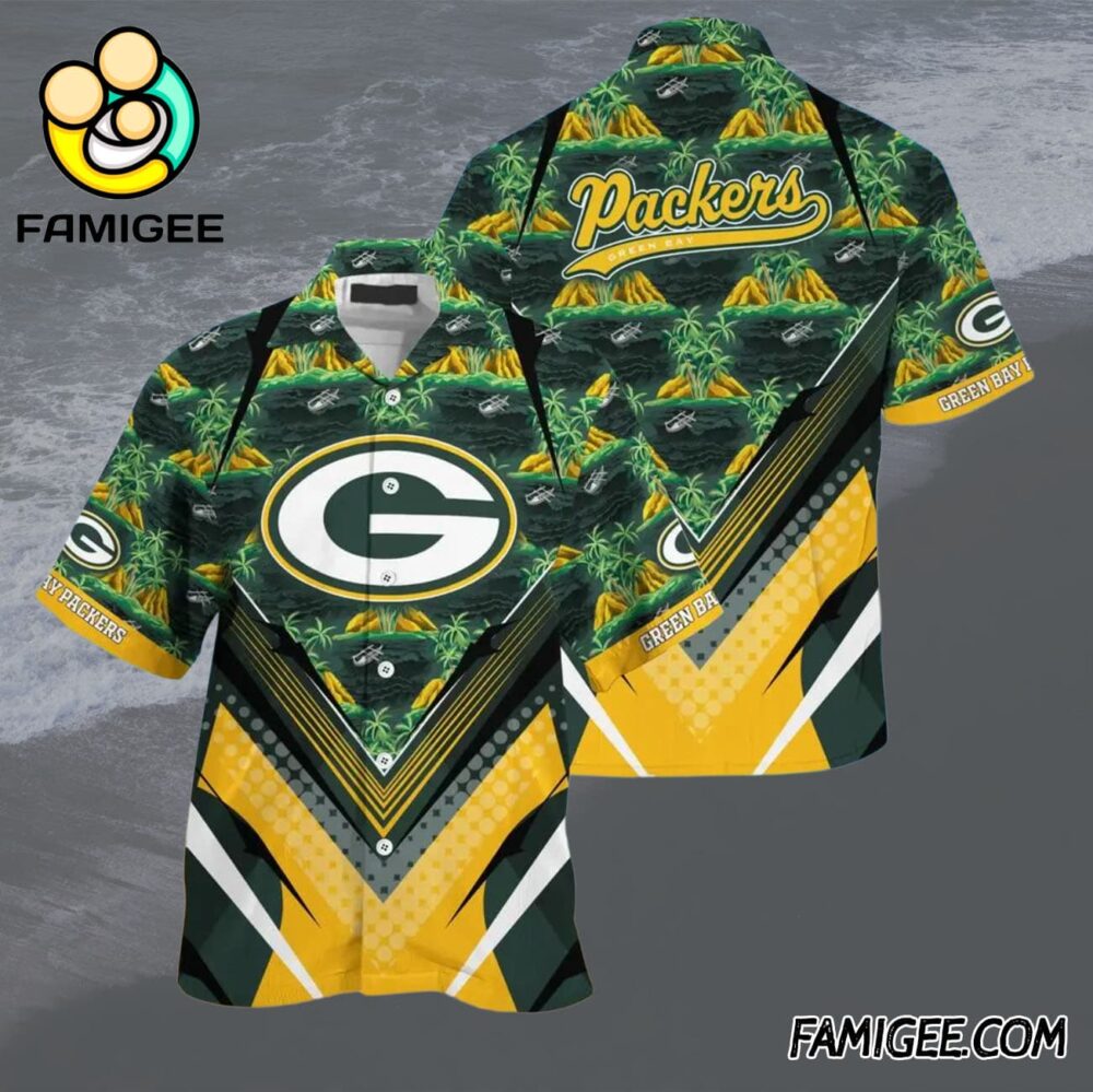 NFL Green Bay Packers Island Strength Hawaiian Shirt Packers Aloha Shirt 1