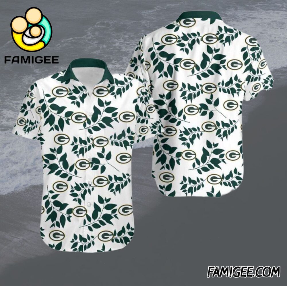 NFL Green Bay Packers Leafy Vines Hawaiian Shirt Packers Aloha Shirt 1