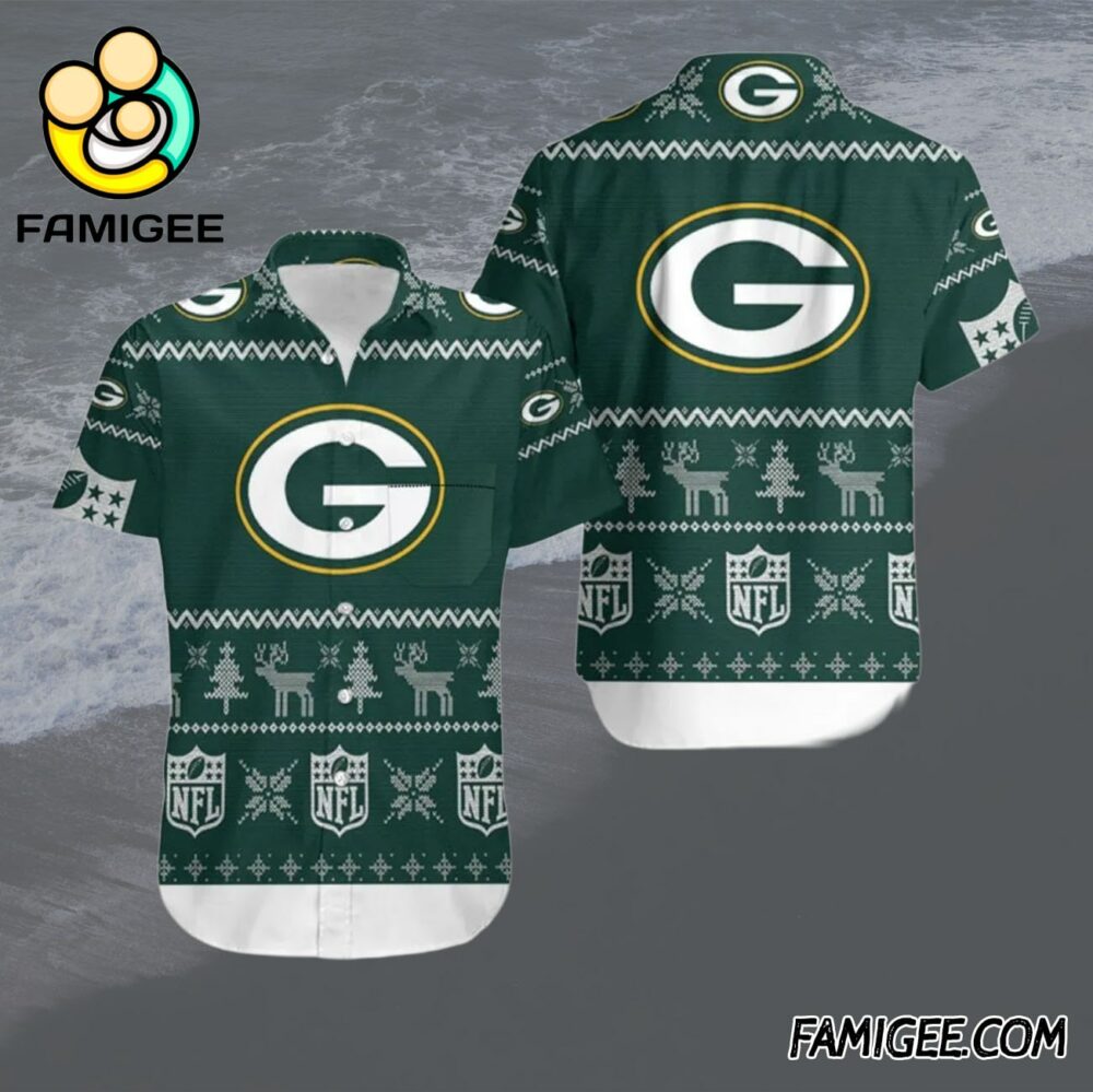 NFL Green Bay Packers Winter Knit Hawaiian Shirt Packers Aloha Shirt 1