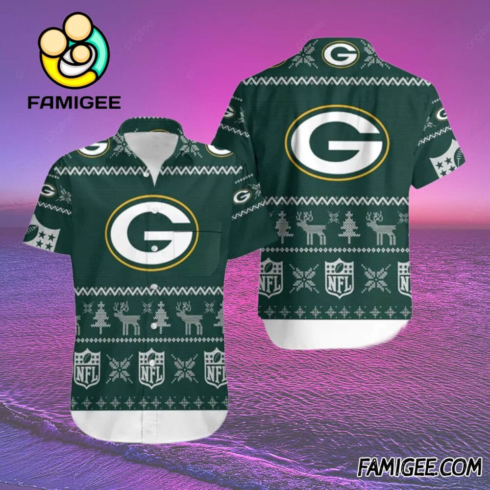 NFL Green Bay Packers Winter Knit Hawaiian Shirt Packers Aloha Shirt 2