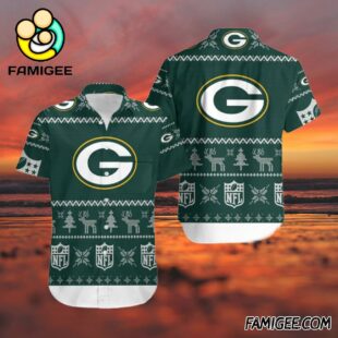 NFL Green Bay Packers Winter Knit Hawaiian Shirt Packers Aloha Shirt 3