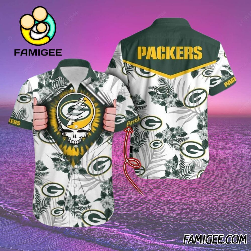 NFL Personalized Green Bay Packers Grateful Dead Hawaiian Shirt Packers Aloha Shirt 2