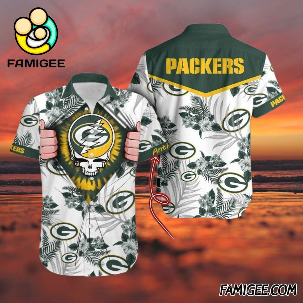 NFL Personalized Green Bay Packers Grateful Dead Hawaiian Shirt Packers Aloha Shirt 3